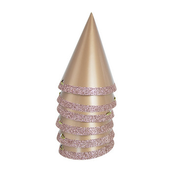 6 τμχ Χάρτινα καπέλα Glitter Διακόσμηση πάρτι για την ημέρα των παιδιών Παιδικά γενέθλια Προμήθειες για μωρό ντους φιλικά προς το περιβάλλον