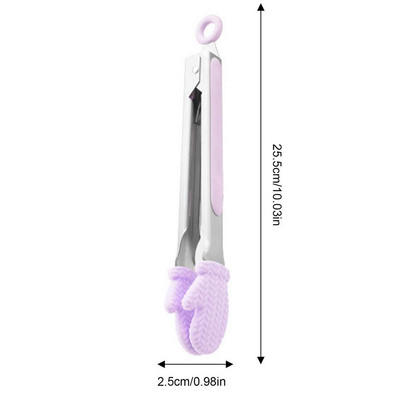 Virtuves knaibles Silikona Pārtikas knaibles Nerūsējošā tērauda BBQ salātu rīki Neslīdošs gatavošanas skava Skava Maizes klipsis Virtuves piederumi