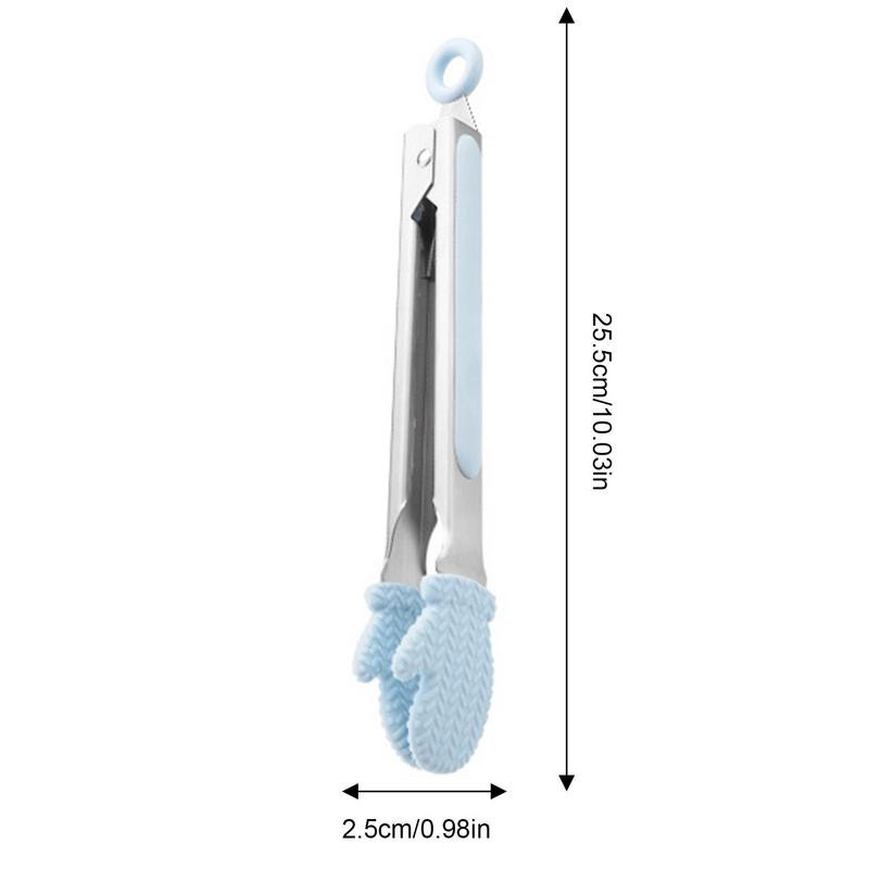Virtuves knaibles Silikona Pārtikas knaibles Nerūsējošā tērauda BBQ salātu rīki Neslīdošs gatavošanas skava Skava Maizes klipsis Virtuves piederumi