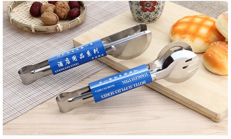 1 gab. 23 CM nerūsējošā tērauda virtuves knaibles Pavāra maizes saspraude konditorejas izstrādājumu skava BBQ rīki Pārtikas knaibles Virtuves piederumi PN 002