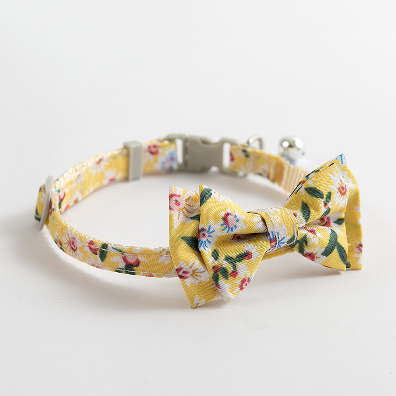 Daisy Sunflower Print Audums kokvilnas suņu apkakles siksna Mājas kaķa tauriņš Jauka kakla siksniņa zila rozā tauriņš jauks mazam vidējam sunim