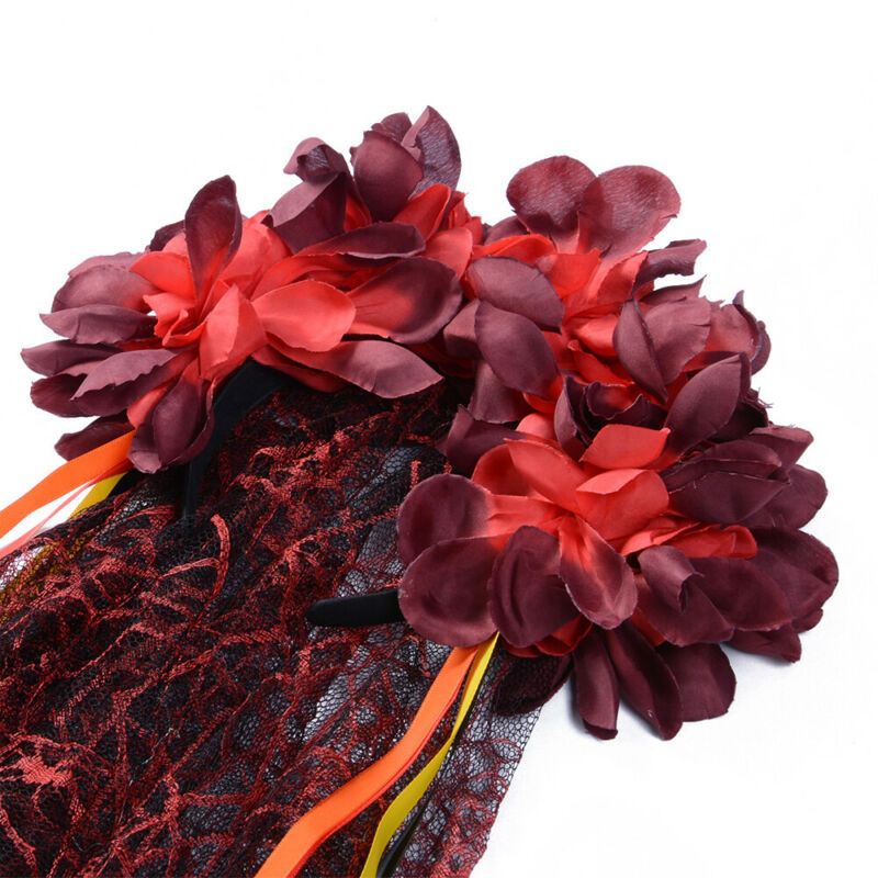 Fariy női lányok fátyol holttest menyasszony rózsák virág mexikói hajpánt fejpánt Halloween díszes ruha parti jelmez kiegészítő