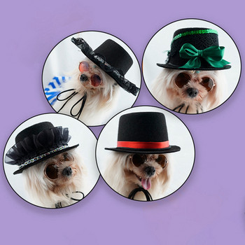 Αστείο καπέλο κατοικίδιων για σκύλο γάτα Μαύρο καπέλο φωτογραφιών για αποκριάτικο καπέλο Universal σκουφάκι σκύλου για χριστουγεννιάτικο πάρτι για το Halloween Αξεσουάρ για κατοικίδια