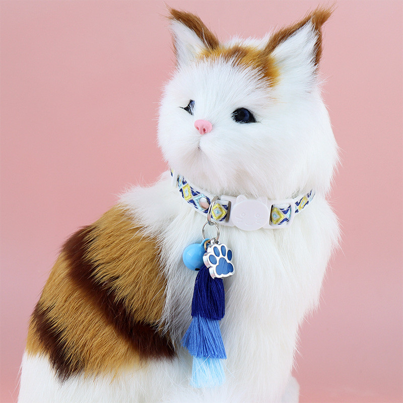 Χαριτωμένο κολάρο γάτας με φούντα καμπάνας, έγχρωμη ρομβική εκτύπωση, κολάρο κατοικίδιων, φωτεινά νύχια γάτας Νυχτερινό κολάρο για κουτάβι γατάκι κατά της απώλειας