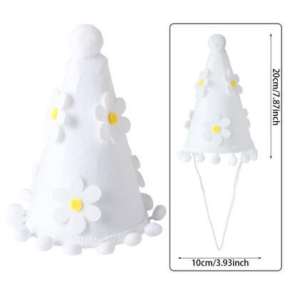 Jaukas margrietiņu cepures meitenes bērniem dzimšanas dienas ballītes cepures margrietiņu tematiskās ballītes dekorācijas kāzu 1. dzimšanas dienas bērnu dušas foto rekvizīti