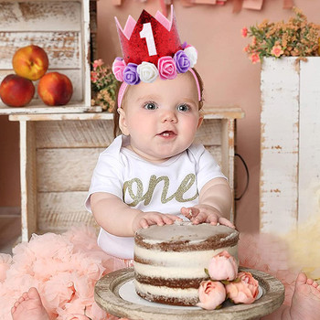 Baby Birthday Party Καπέλο Princess Crown Headband 1 2 3 Χρόνια Διακοσμήσεις γενεθλίων Baby Shower 1st Birthday Children Party Supplies