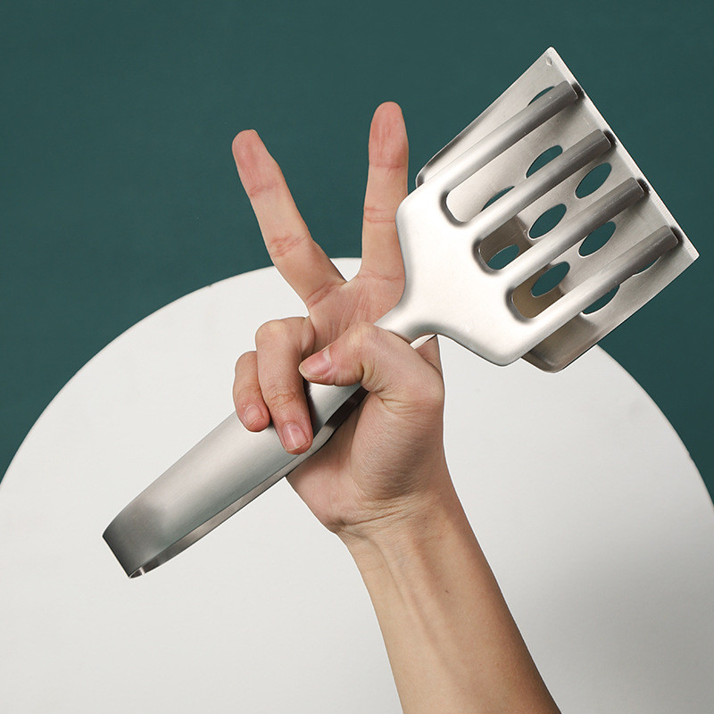 304 Nerūsējošā tērauda steiks Ēdienu knaibles Cepšanas lāpstiņa Barbekjū Zivju saspraude Maize Gaļas Skava Drain Eļļas Lāpsta Virtuves piederumi