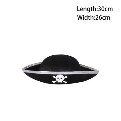 1gb Helovīna dekorācijas galvaskausa papīra pirātu cepure bērniem ballītei, kospleja rekvizīti Helovīna masku ballīšu dekorēšanai, DIY piederumi
