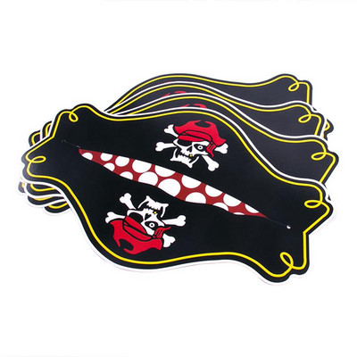 1gb Helovīna dekorācijas galvaskausa papīra pirātu cepure bērniem ballītei, kospleja rekvizīti Helovīna masku ballīšu dekorēšanai, DIY piederumi