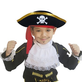 Деца Възрастни Пиратска шапка Шапка Хелоуин Маскарад Капитан Косплей Костюм Шапка Шапка Пиратска тема Хелоуин Парти Шапка Изпълнение Реквизит
