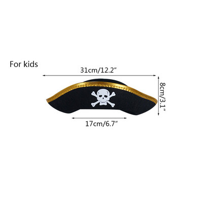 Παιδικό καπέλο πειρατών για ενήλικες Halloween Masquerade Captain Cosplay Στολή Καπέλο Καπέλο Πειρατής Θέμα Halloween Party Hat Performance Prop