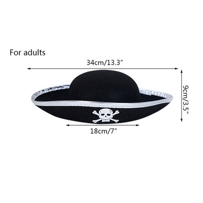 Παιδικό καπέλο πειρατών για ενήλικες Halloween Masquerade Captain Cosplay Στολή Καπέλο Καπέλο Πειρατής Θέμα Halloween Party Hat Performance Prop