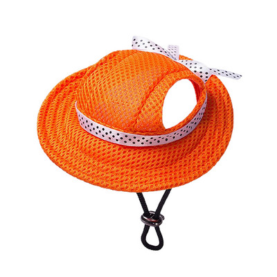 Шапка за кучета Шапки за домашни любимци Кръгла шапка за кучета Външна дишаща слънцезащитна шапка Мрежеста шапка за слънце с регулируема каишка за брадичка за кучета, котки