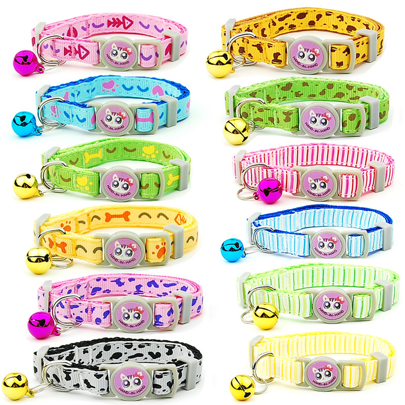 3 gab./partija Kaķu kaklasiksna Breakaway, droši regulējami mājdzīvnieku piederumi kaķēnu kaulu svītras kucēnu kaķiem kaklarota mājdzīvnieku aksesuāri