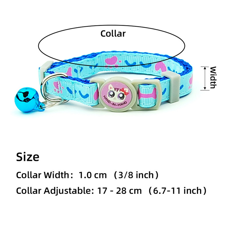3 gab./partija Kaķu kaklasiksna Breakaway, droši regulējami mājdzīvnieku piederumi kaķēnu kaulu svītras kucēnu kaķiem kaklarota mājdzīvnieku aksesuāri