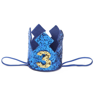 Jauna zelta zēna pirmās dzimšanas dienas cepure mirdzoša princeses kroņa numurs, 1. 2 3 gadus veca ballīte, bērnu duša, dekors galvas saite bērniem, dāvanas