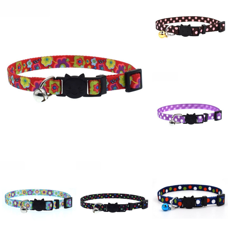 Fashion Lovely nyomtatott biztonsági csat Design Pet Cat állítható nyakörv