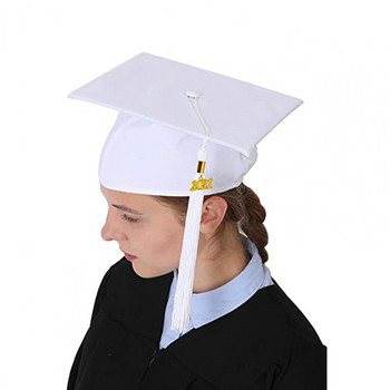 Καπέλο αποφοίτησης μόδας ματ επιφάνειας καπέλο φόρεμα Πολύχρωμο καπέλο αποφοίτησης Καπέλο φούντας αποφοίτησης ενηλίκων για το γυμνάσιο