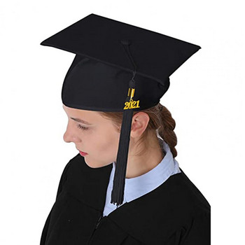 Шапка за дипломиране Модна рокля с матова повърхност Шапка Цветна шапка за дипломиране Шапка с пискюл за възрастни за дипломиране за гимназия