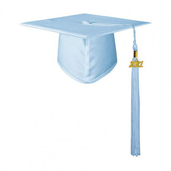 Шапка за дипломиране Модна рокля с матова повърхност Шапка Цветна шапка за дипломиране Шапка с пискюл за възрастни за дипломиране за гимназия