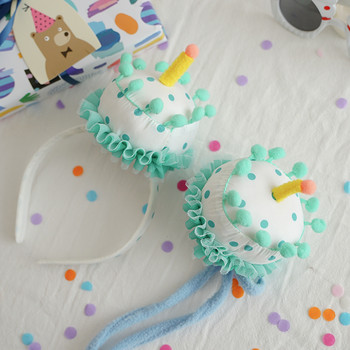 Χαριτωμένο καπέλο με κεριά τούρτας γενεθλίων Σχέδιο δώρου Ζώνη κεφαλής για πάρτι γενεθλίων 3d κέικ Παιδικά αξεσουάρ κεφαλής