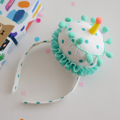 Aranyos kalap születésnapi tortával gyertyákkal Ajándék tervezés Születésnapi parti fejpánt 3D torták Gyerekek Gyerek fejfedők Kiegészítők