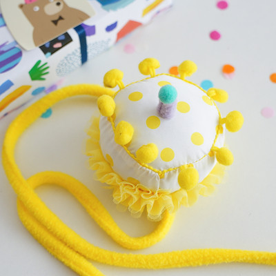 Aranyos kalap születésnapi tortával gyertyákkal Ajándék tervezés Születésnapi parti fejpánt 3D torták Gyerekek Gyerek fejfedők Kiegészítők