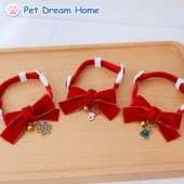Mājas kaķa kaklasiksnas kaklarota ar zvana drošības sprādzi Ziemassvētku tauriņš Pet tauriņš kaķu kaklasiksnas suņiem kaķiem Kaķu kopšanas aksesuāri