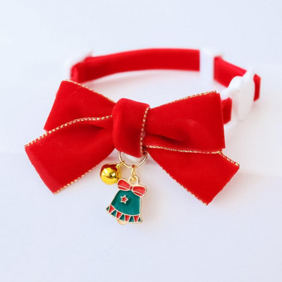 Mājas kaķa kaklasiksnas kaklarota ar zvana drošības sprādzi Ziemassvētku tauriņš Pet tauriņš kaķu kaklasiksnas suņiem kaķiem Kaķu kopšanas aksesuāri