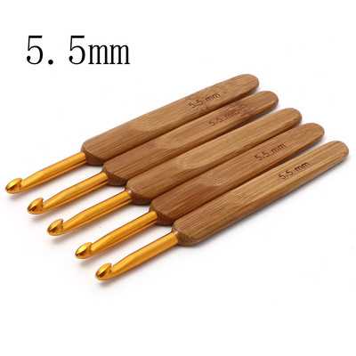 5 τμχ 2,5mm-6mm Μπαμπού Βελονάκια Βελονάκια Βελόνες Χρυσό Χρώμα Για Πλέξιμο Πλεκτομηχανές Εργαλεία Ραπτικής DIY μήκους 13,5cm