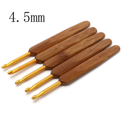 5 τμχ 2,5mm-6mm Μπαμπού Βελονάκια Βελονάκια Βελόνες Χρυσό Χρώμα Για Πλέξιμο Πλεκτομηχανές Εργαλεία Ραπτικής DIY μήκους 13,5cm