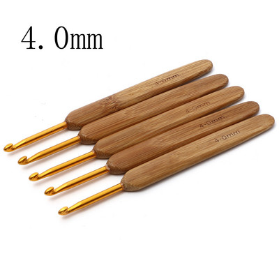 5 τμχ 2,5mm-6mm Μπαμπού Βελονάκια Βελονάκια Βελόνες Χρυσό Χρώμα Για Πλέξιμο Πλεκτομηχανές Εργαλεία Ραπτικής DIY μήκους 13,5cm