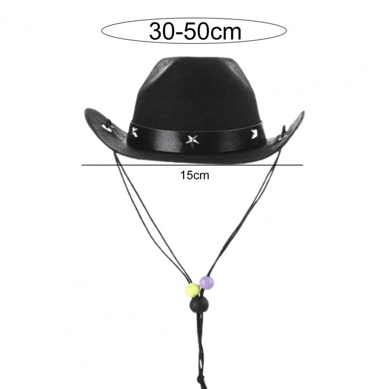 Reguleeritav lemmikloomamüts Western Cowboy stiilis lemmikloomade peakatted, kaunistatud pilkupüüdev koera kassi kostüüm fotode jaoks Cosplay
