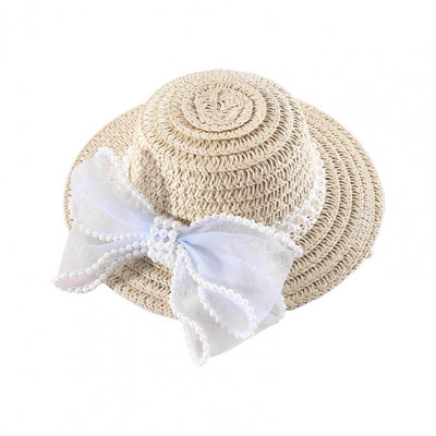 Jauna salmu cepure Kaķu suns Vasaras saulessargs Salmu cepure mājdzīvnieku kucēniem Aksesuāri Maza suņa cepure Salda bantīšu cepure kaķiem Mājdzīvnieku cepures