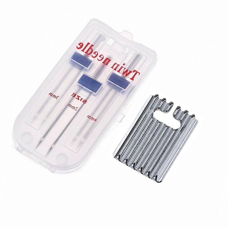 Jauna dubultā dvīņu adatu saburzīta šūšanas pēdiņa šujmašīnai Izmērs 2/90 3/90 4/90 daudzfunkcionālie piederumi