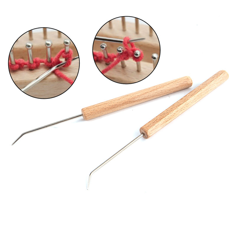 2db 15cm tömör fa hajlító tű fa kötőszövet horog barkács szerszámok varró horgolt szerelvények