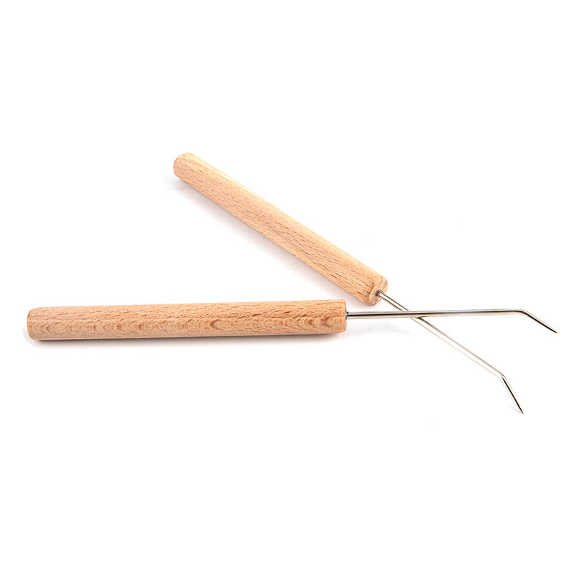 2db 15cm tömör fa hajlító tű fa kötőszövet horog barkács szerszámok varró horgolt szerelvények