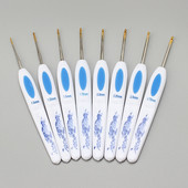 1 db 13,5 cm-es horgolótű, kék-fehér porcelán fogantyú horgolt kötés alumínium horgolt tűk fonalak kötőeszközök 1-6 mm