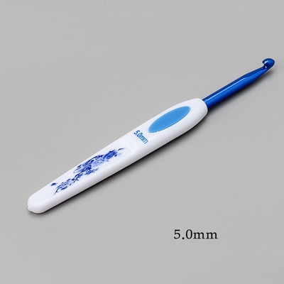 1 db 13,5 cm-es horgolótű, kék-fehér porcelán fogantyú horgolt kötés alumínium horgolt tűk fonalak kötőeszközök 1-6 mm