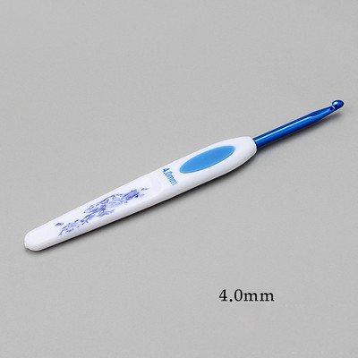 1 db 13,5 cm-es horgolótű, kék-fehér porcelán fogantyú horgolt kötés alumínium horgolt tűk fonalak kötőeszközök 1-6 mm