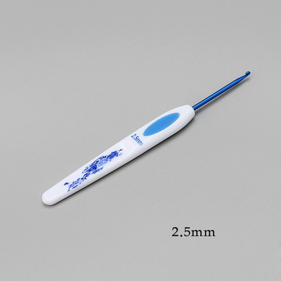 1 db 13,5 cm-es horgolótű, kék-fehér porcelán fogantyú horgolt kötés alumínium horgolt tűk fonalak kötőeszközök 1-6 mm