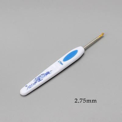 1 db 13,5 cm-es horgolótű, kék-fehér porcelán fogantyú horgolt kötés alumínium horgolt tűk fonalak kötőeszközök 1-6 mm