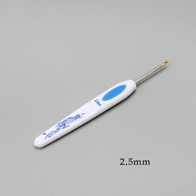 1 db 13,5 cm-es horgolótű, kék-fehér porcelán fogantyú horgolt kötés alumínium horgolt tűk fonalak kötőeszközök 1-6 mm