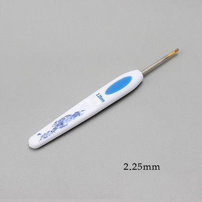1 db 13,5 cm-es horgolótű, kék-fehér porcelán fogantyú horgolt kötés alumínium horgolt tűk fonalak kötőeszközök 1-6 mm