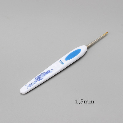1 db 13,5 cm-es horgolótű, kék-fehér porcelán fogantyú horgolt kötés alumínium horgolt tűk fonalak kötőeszközök 1-6 mm