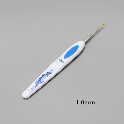 1 db 13,5 cm-es horgolótű, kék-fehér porcelán fogantyú horgolt kötés alumínium horgolt tűk fonalak kötőeszközök 1-6 mm