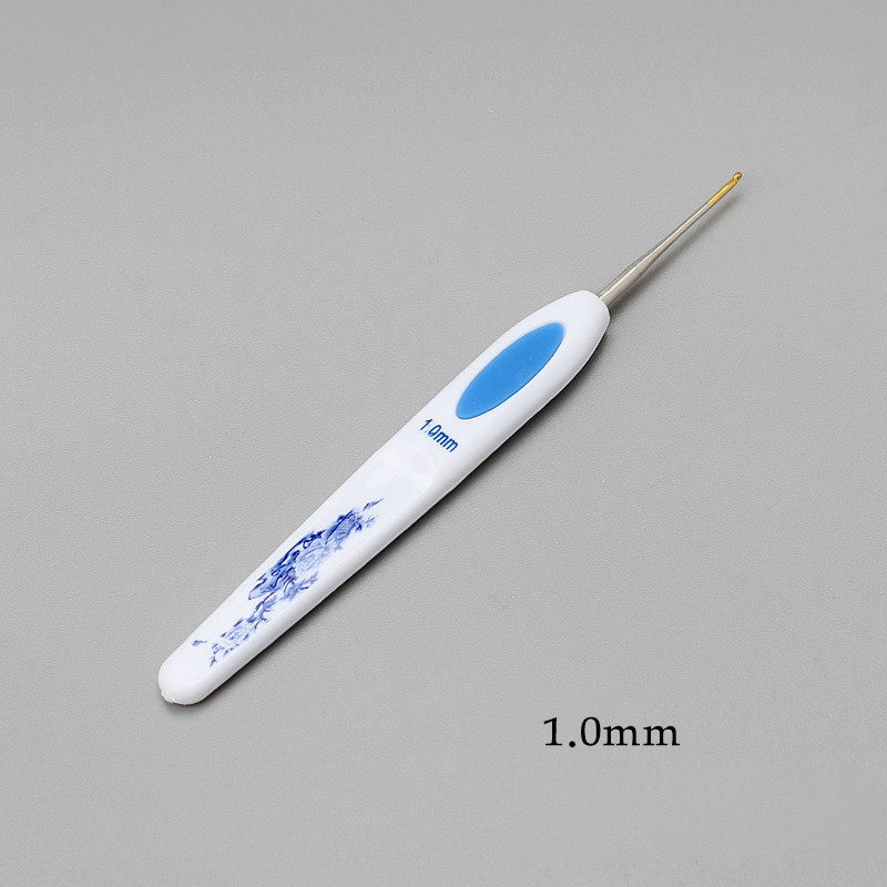 1 db 13,5 cm-es horgolótű, kék-fehér porcelán fogantyú horgolt kötés alumínium horgolt tűk fonalak kötőeszközök 1-6 mm