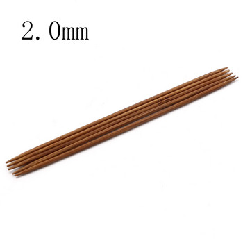 5 бр. 2,0-5,0 мм бамбукови двуостри игли за плетене Кафяв пуловер Инструмент за игли за тъкане Направи си сам занаятчийски шевни инструменти с дължина 13 см