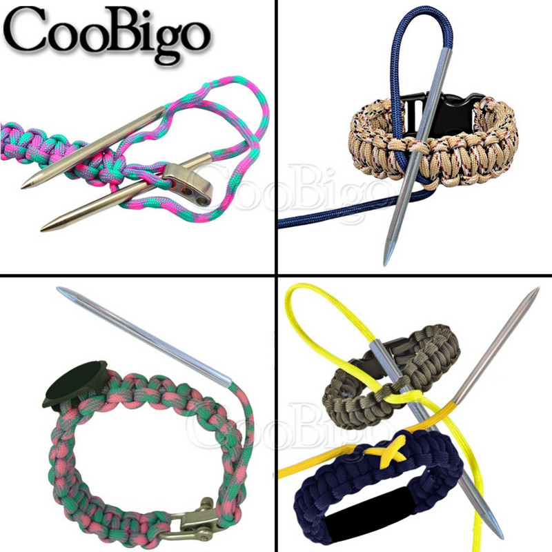 2tk roostevabast terasest pind Paracord käevõru kudumisvarda paelad Paracord köis kudumisvardad õmblustööriist 89mm