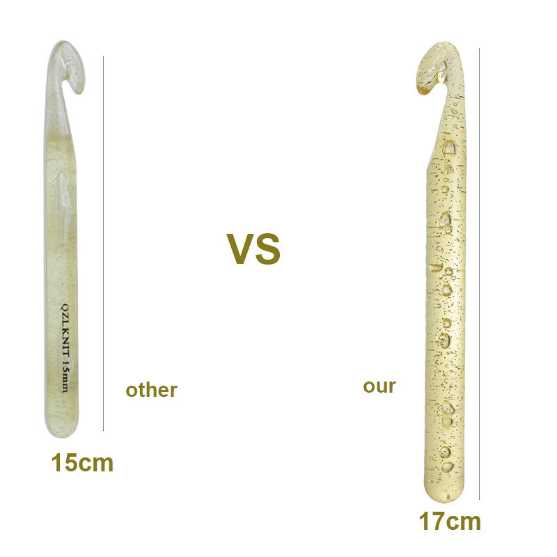 KOKNIT Liela izmēra plastmasas rokturis ABS caurspīdīgs amatniecības tamboradatas Adāmadatas Aušanas DIY Amatniecības stelles instrumenti 12mm-25mm